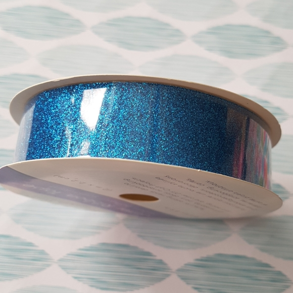 Blue Glitter Ribbon Tape - Picture 2 of 3